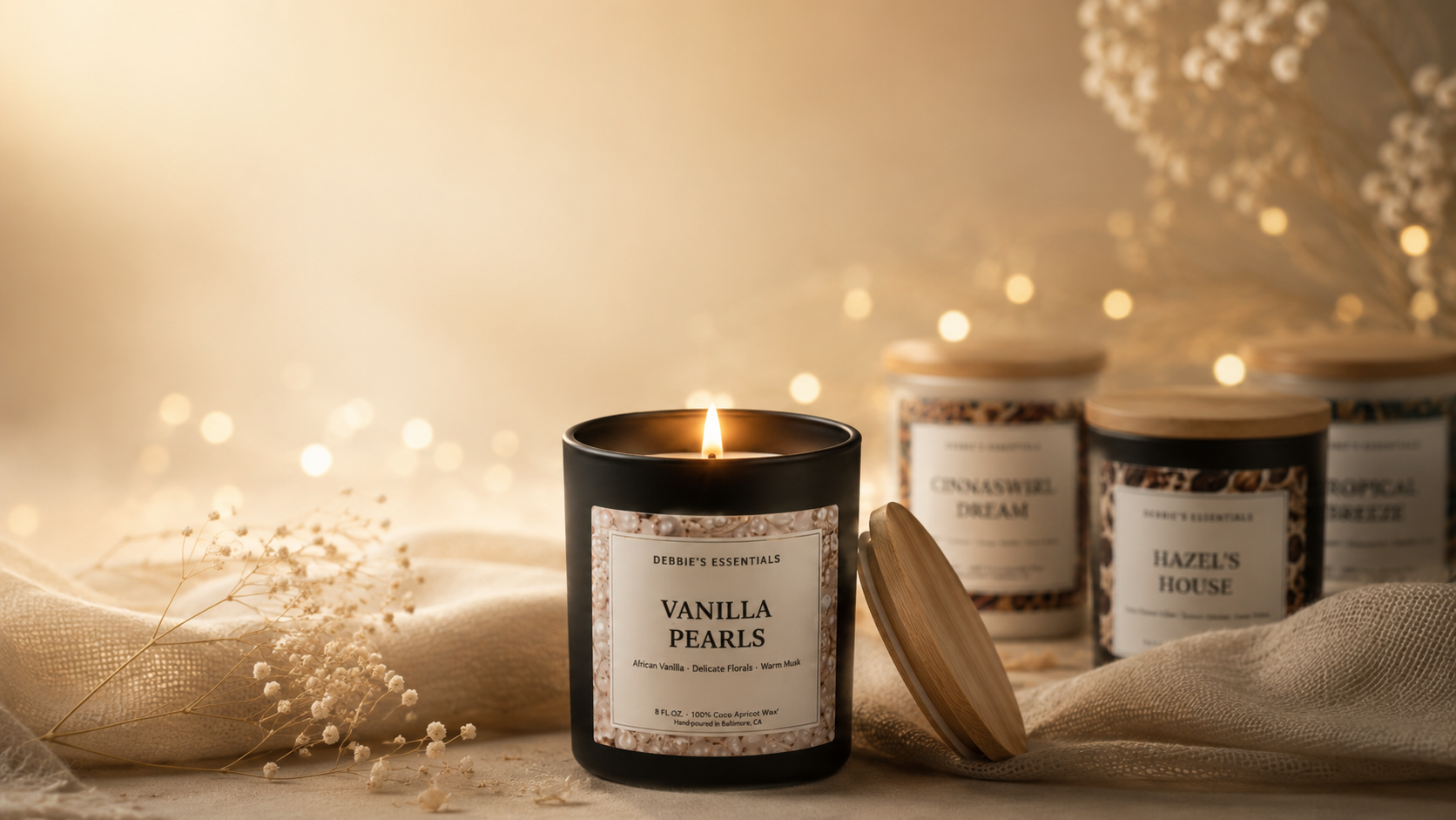 Debbie's Essentials hand-poured candle collection